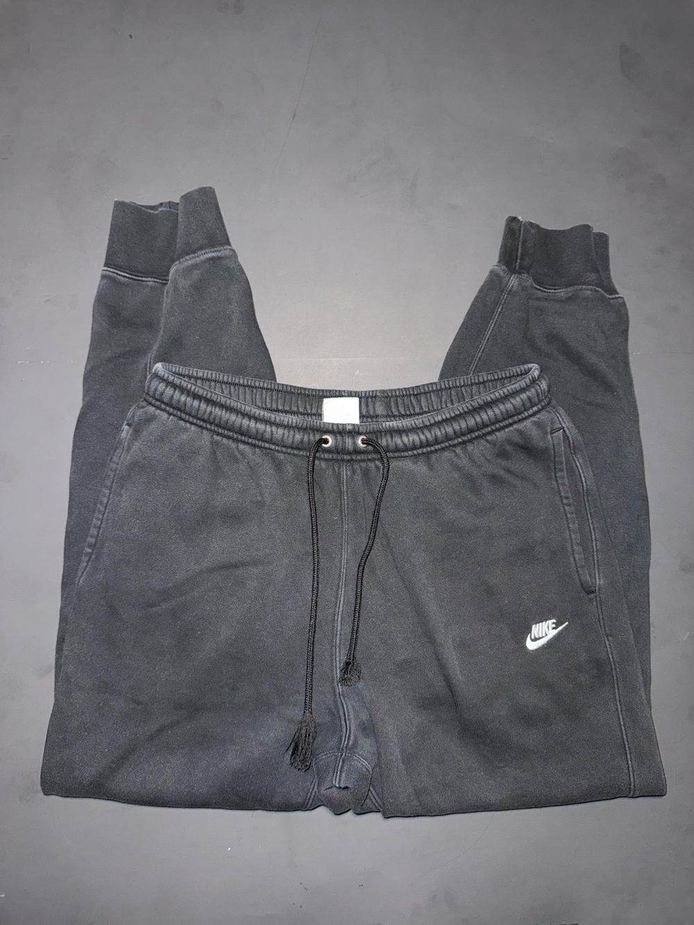 Nike Black Jogger Sweatpants with White Swoosh